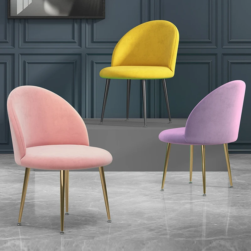 

Velvet Salon Desk Modern Dining Room Chairs Lounge Cafe Dressing Table Luxury Makeup Soft Chair Bedroom Stoel Furniture XY50dc