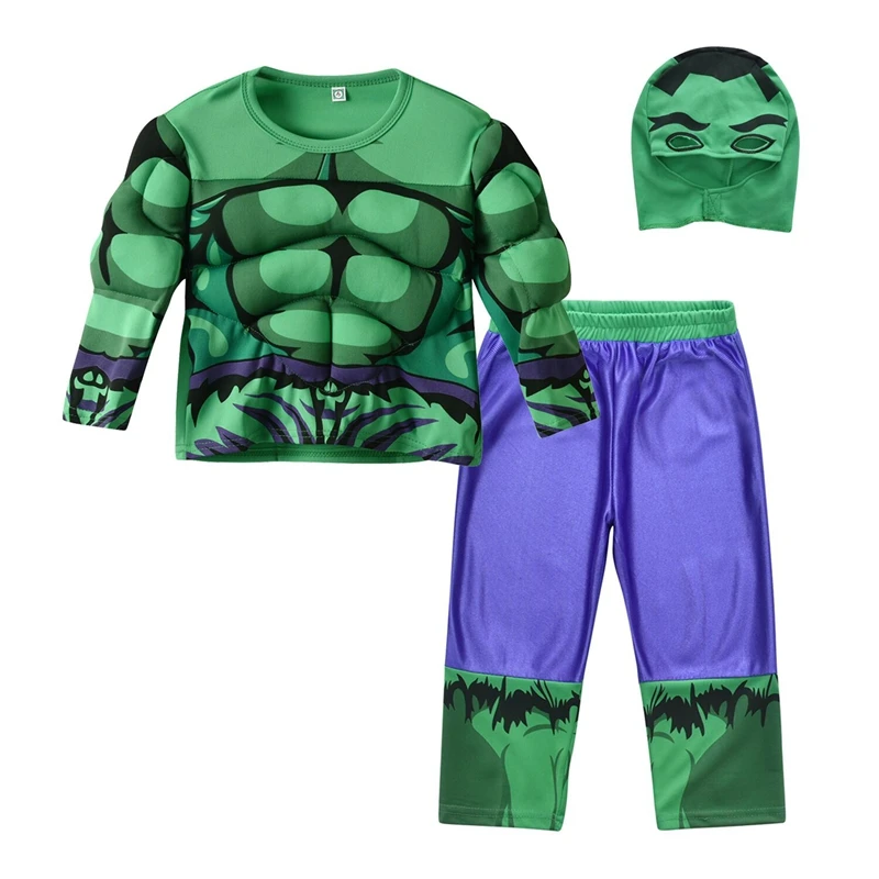 Superhero Hulk Captain America Cosplay Costume Boys Girls Spiderman Muscle Suit Halloween Carnival Party Clothes superhero cosplay costume kids cosplay costume