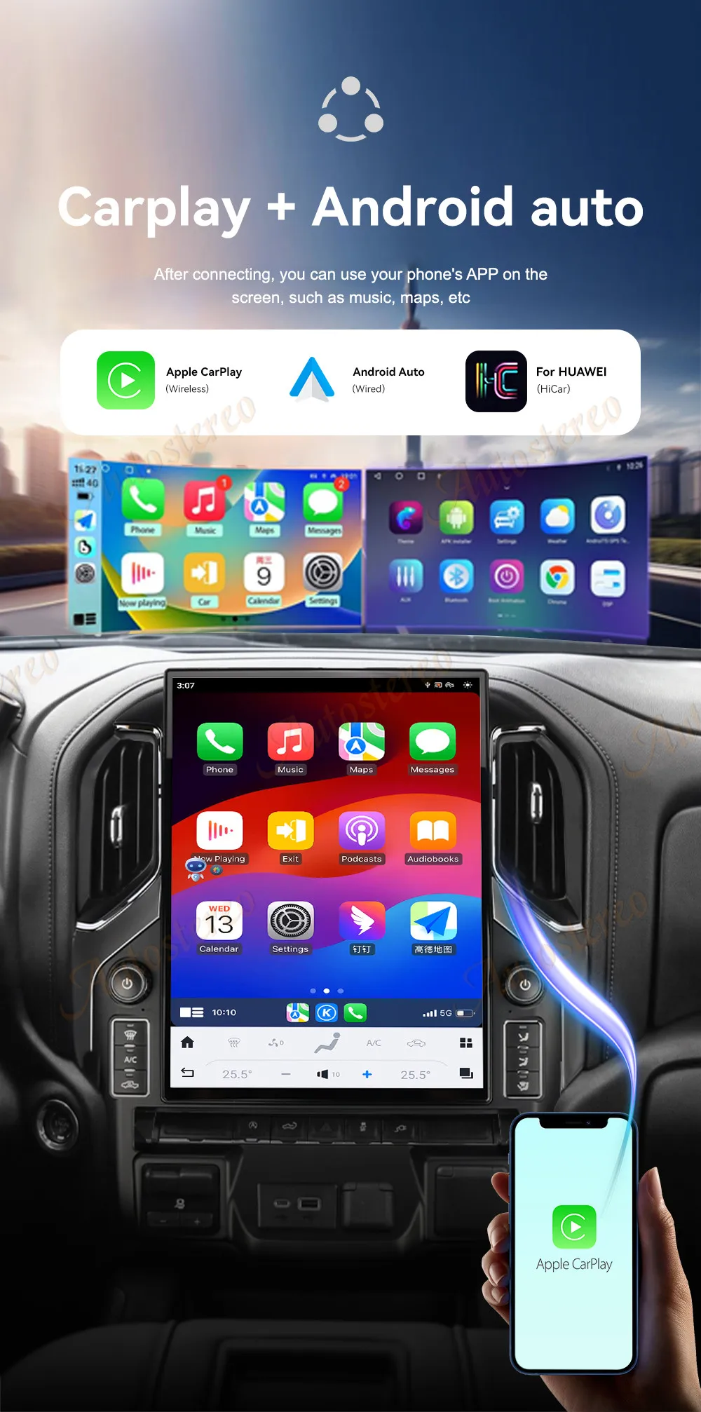 15.6 Android 13 Car Radio for GMC Sierra Denali Silverado 2019 2020 2021 2022 20