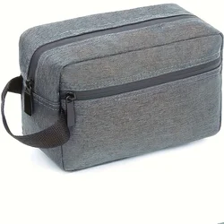 Compact Travel Toiletry Organizer with Zipper and Handle - Ideal (Dark Grey)