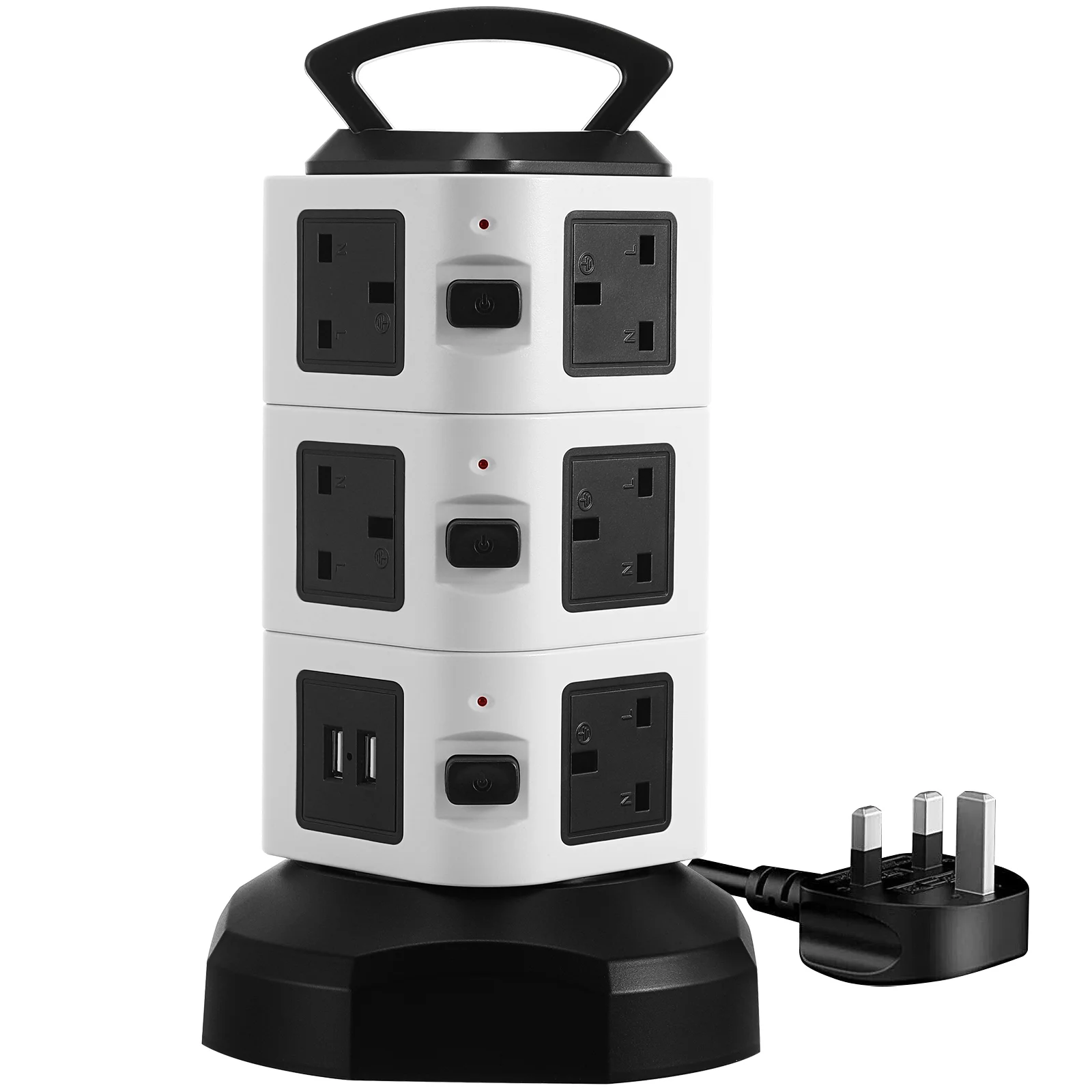 

Smart Power Strip Tower Extension Cord Surge Protector Household Outlet Lead Charging Port Supply