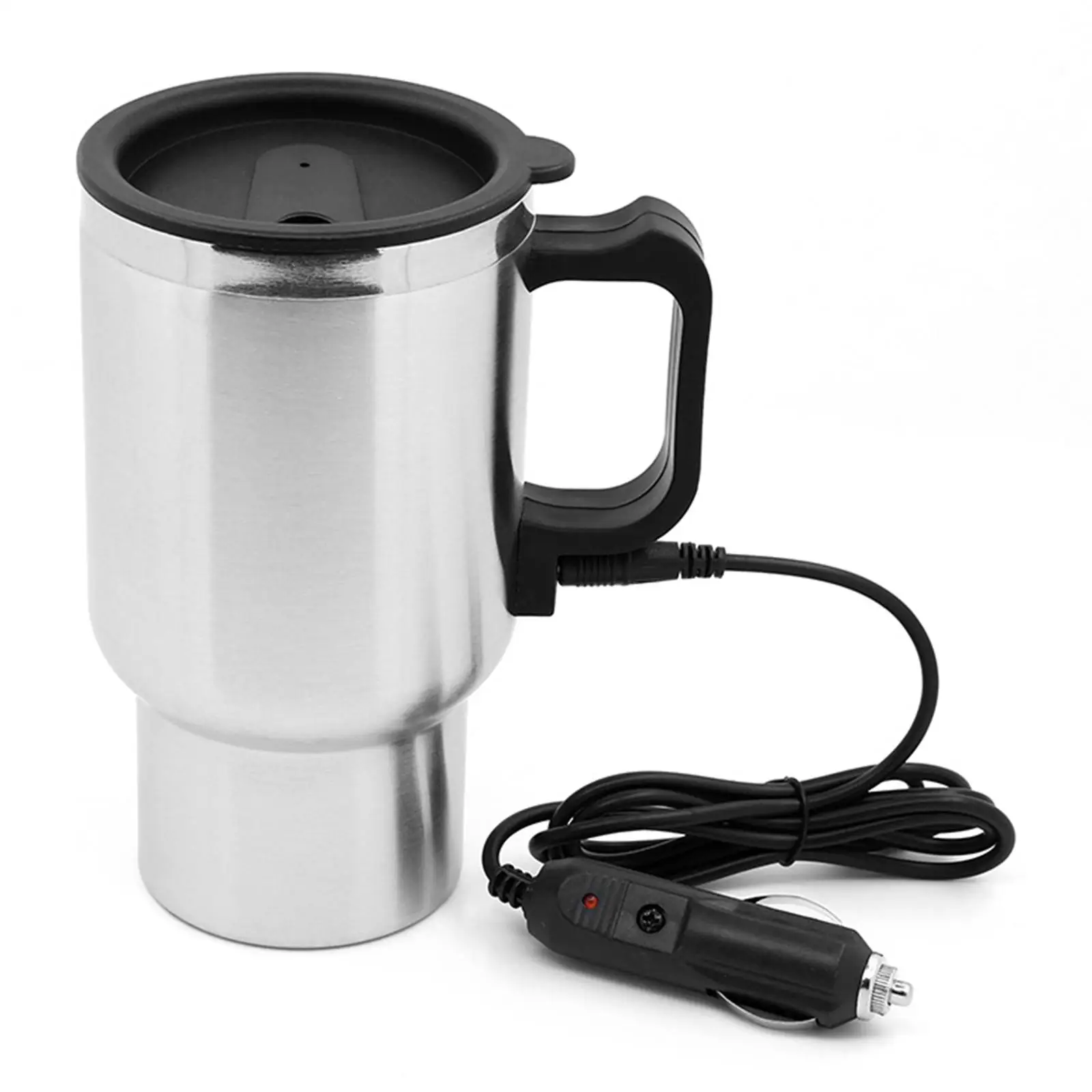 스테인리스 스틸 보온 가열 머그컵 12V 차량용 여행용 히팅컵 500ml 자동차 트럭용 핫 드링크 홀더