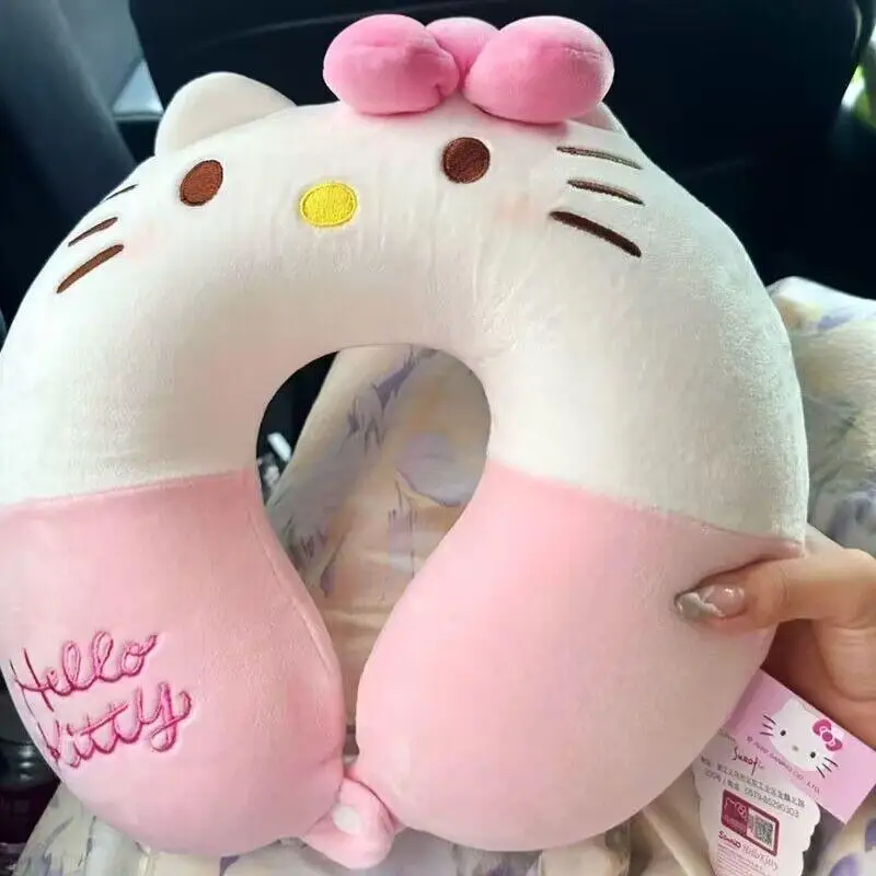 

Hello Kitty Sanrio плюшевая мультяшная Милая U-образная подушка для путешествий портативный шейный воротник искусственная кожа для девочки подарок на день рождения