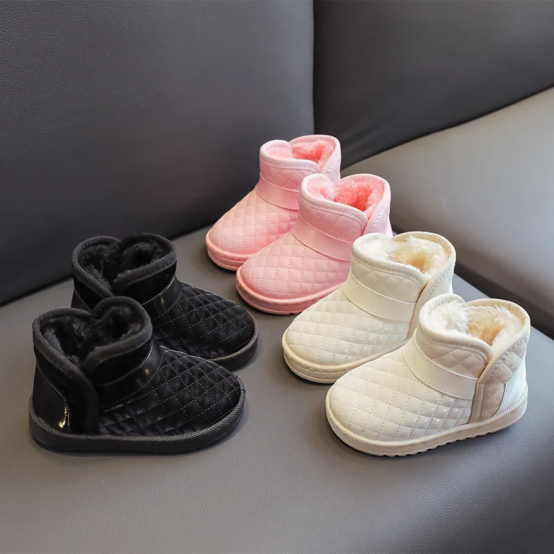 Leather Ankle Boots for Kids Warm Winter Outdoor Shoes