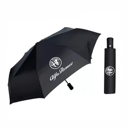 Sleek Black Portable Car Emblem Umbrella (For Alfa Romeo)
