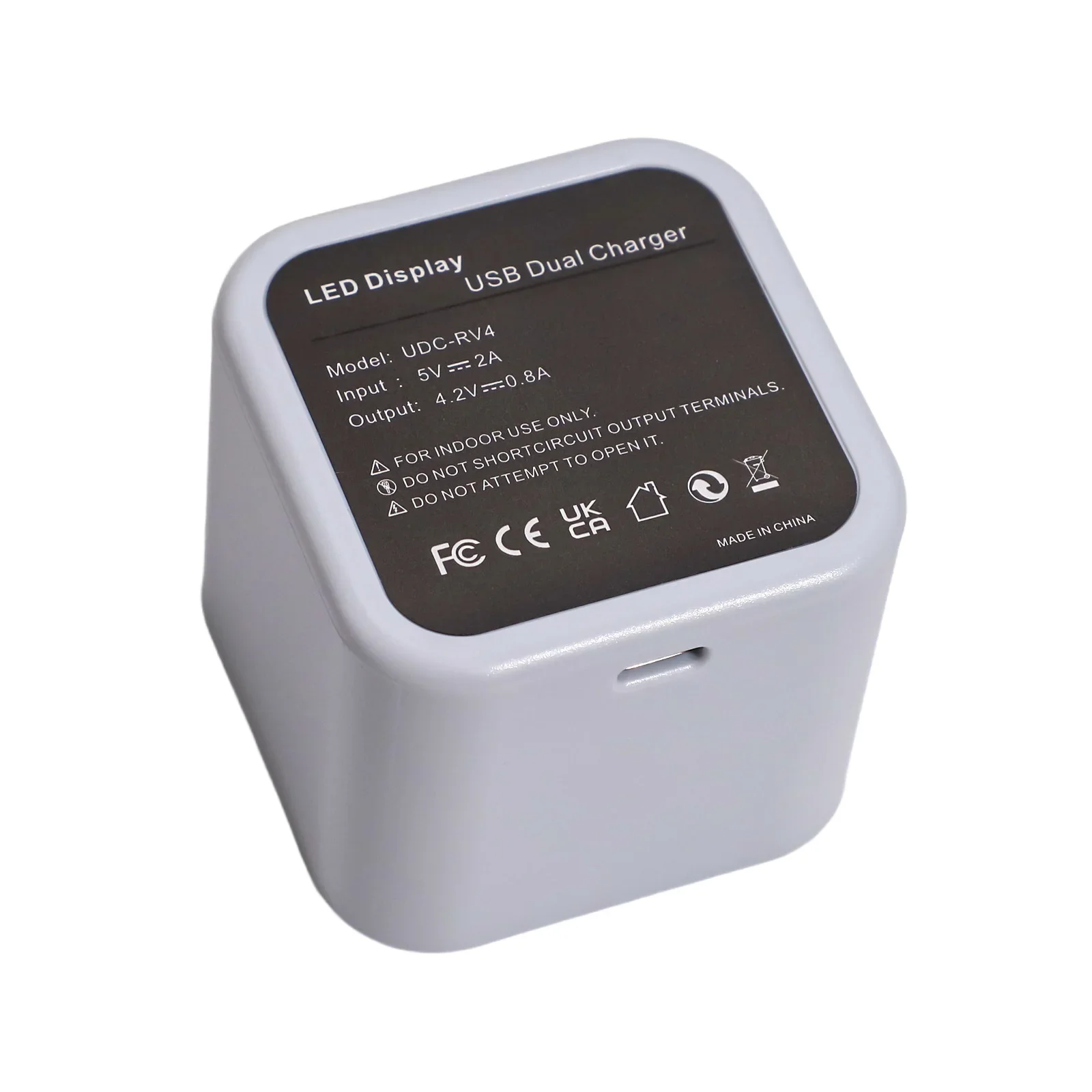 Quick-change Battery / Dual USB Charger With LED Digital Display And Smart Chip For Ring Doorbell V4 Plastic Battery Charger