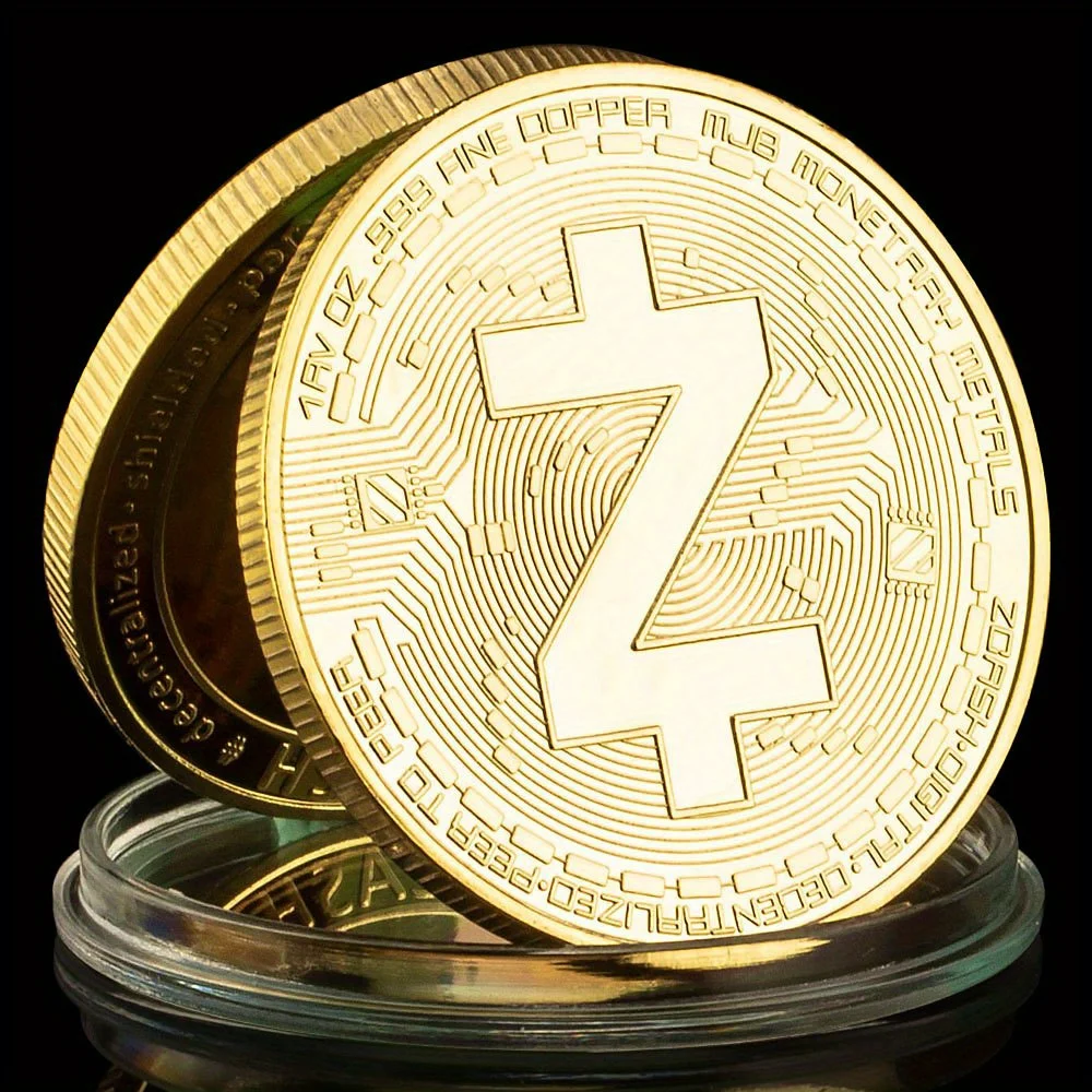 Golden Plated Zcash Cryptocurrency Souvenir Coin - Elegant Home Decor and Collectible Gift