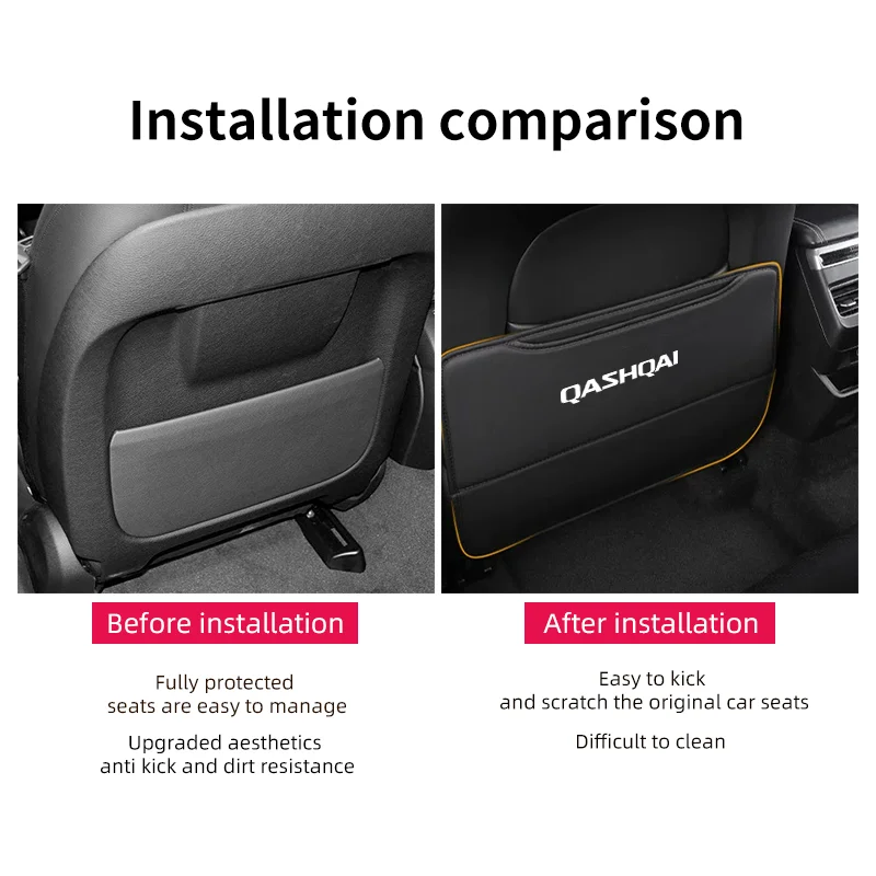 Car Seat Anti Kick Pads For Nissan Qashqai J10 J11 Car Anti-dirty Pad Seat Back Protective Mats for Children Auto Accessories
