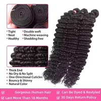 Extensions de cheveux humains brésiliens naturels Deep Wave, bouclés profonds, 24, 26, 28 pouces, pour femmes 4