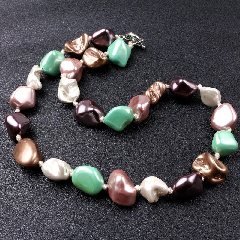 

Shell Pearl Bead Chain Necklace Handmade Choker Necklaces for Girls Women
