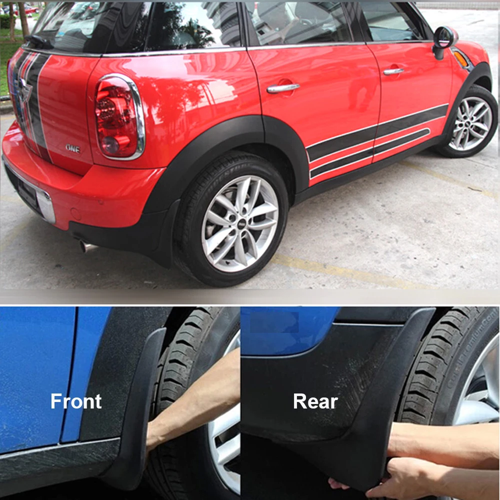 MINI Countryman R60 용 전면 후면 머드 플랩 2010 2011 2012 2013 2014 2015 2016 머드 플랩 머드 플랩 스플래시 가드 세트 머드 가드