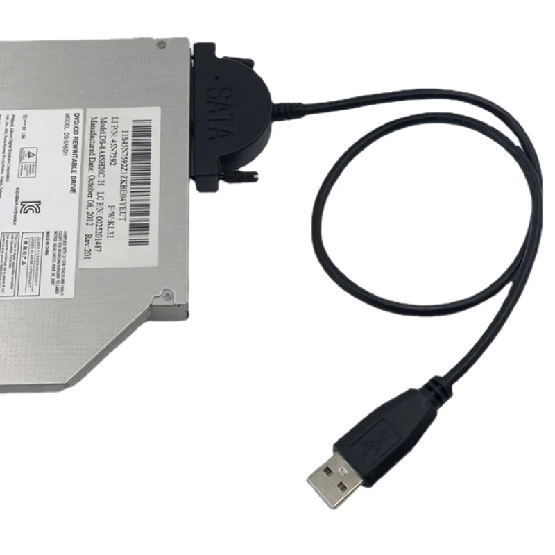USB 2.0 to Mini Sata II 7 + 6 13 핀 어댑터, 노트북 CD/DVD ROM 슬림 라인 드라이브 컨버터 케이블 나사, 꾸준한 스타일, 인기 제품, 1 개