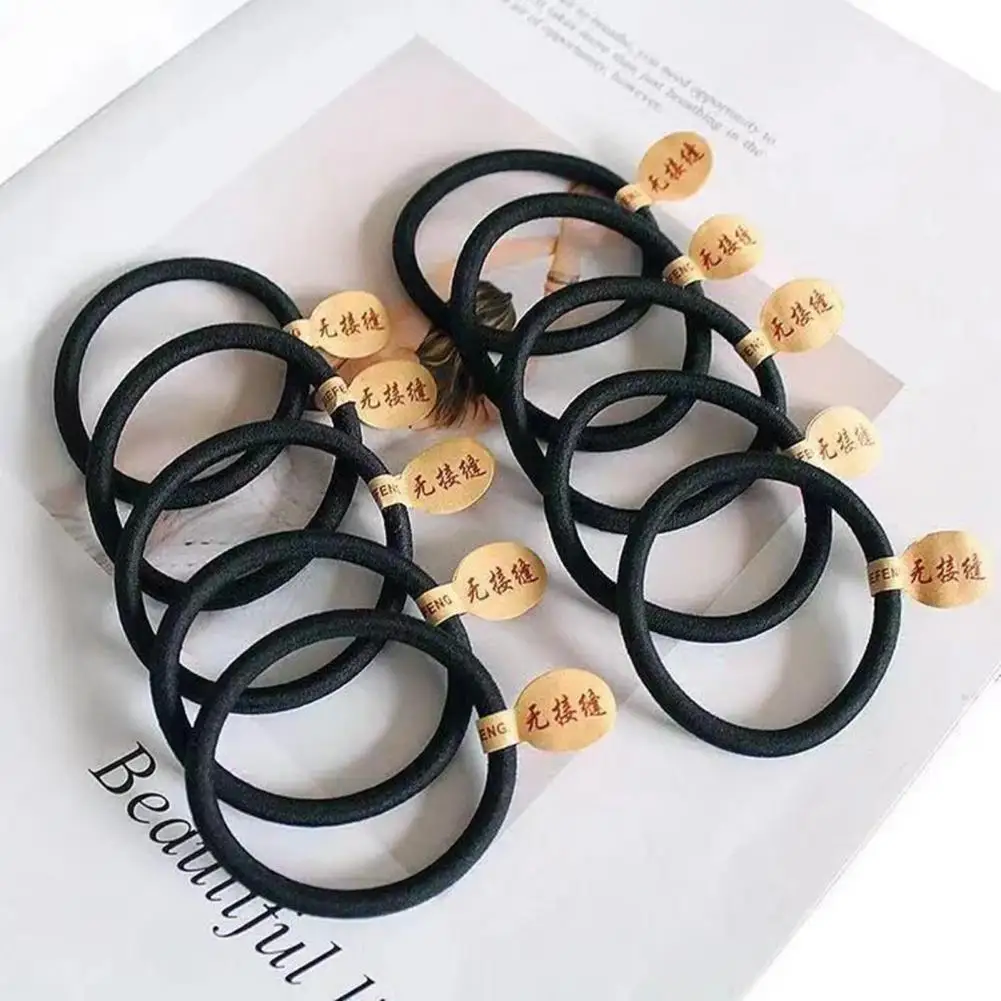 

Hair Tie Durable Hair Ring High Elasticity Great Black Color Women Thin Thick Hair Rope for Daily Wear