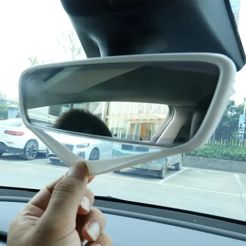 Inner Rear View Mirror Protector Frame Tesla Model 3 Y Center Console Covers Interior Rearview Cover Silicone Rubber Case rearview mirror protector rearview mirror cover