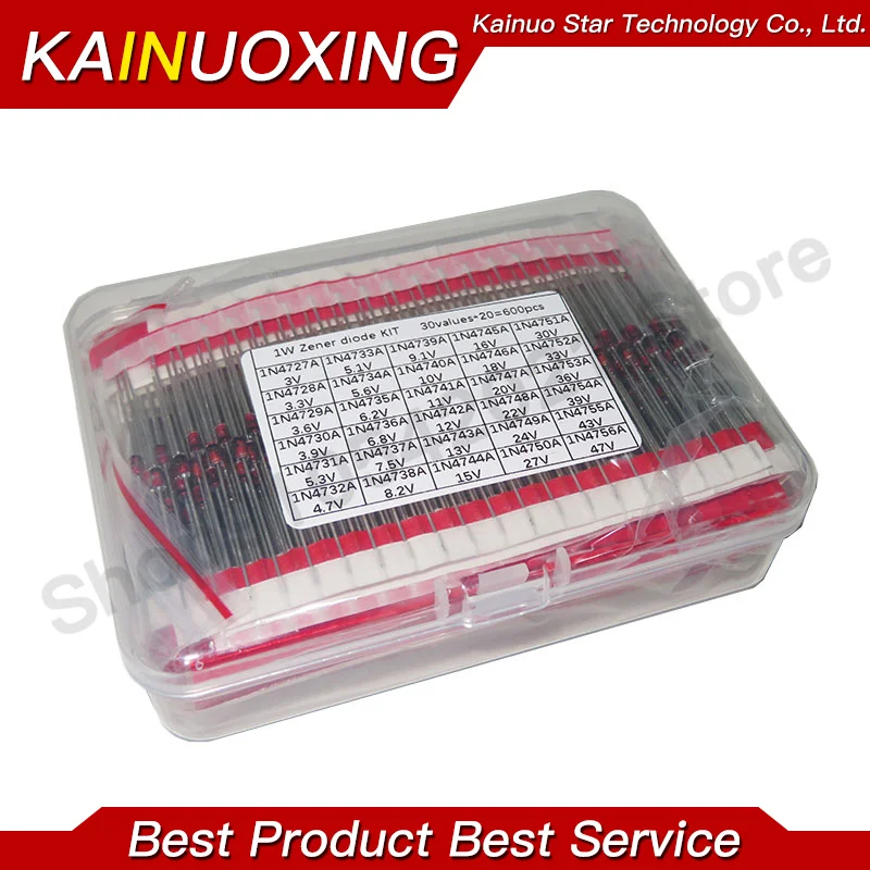 Diode Kit 600pcs 30Values*20pcs 3V-47V