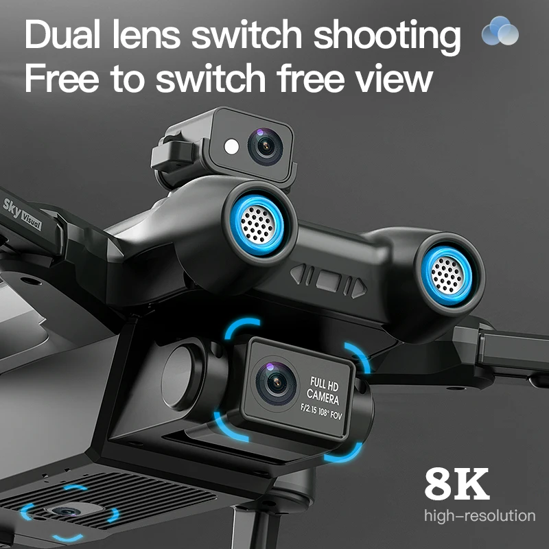 AE6max GPS 미니 드론, 8k 듀얼 카메라, 360 ° 레이저 장애물 회피, 광학 흐름 호버링, 브러시리스 모터 쿼드콥터 드론 장난감