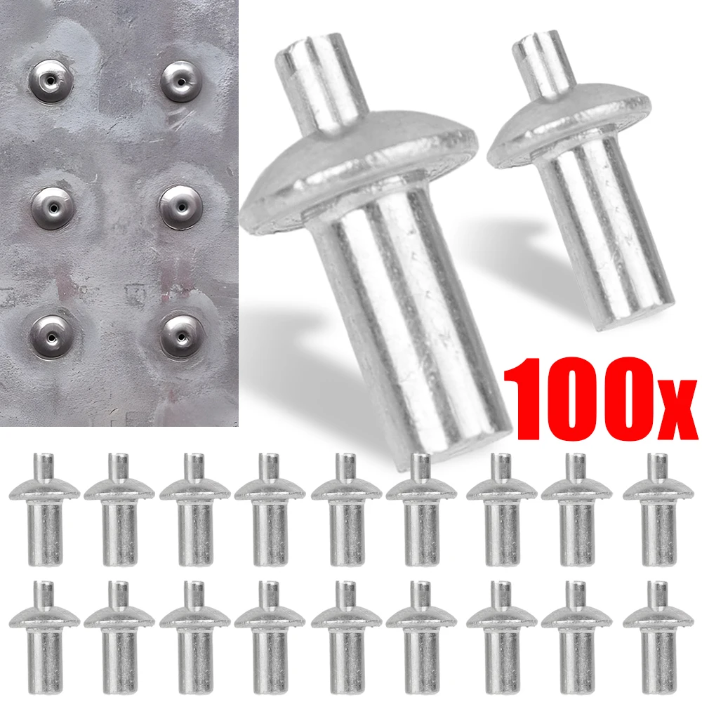 100/10Pcs Expansion Screws Aluminum Alloy Hammer Drive Rivets Round Head Piercing Cabinet Fixing Nails Furniture Accessories