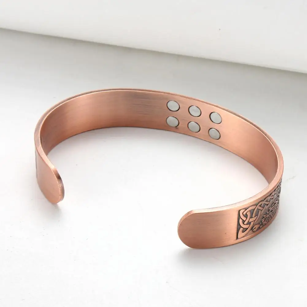 Copper Magnet Bracelet 18 Healing Magnets Copper Magnetic Bracelet Open Closure Cuff Bangle women men Yoga Bracelet Jewelry 2