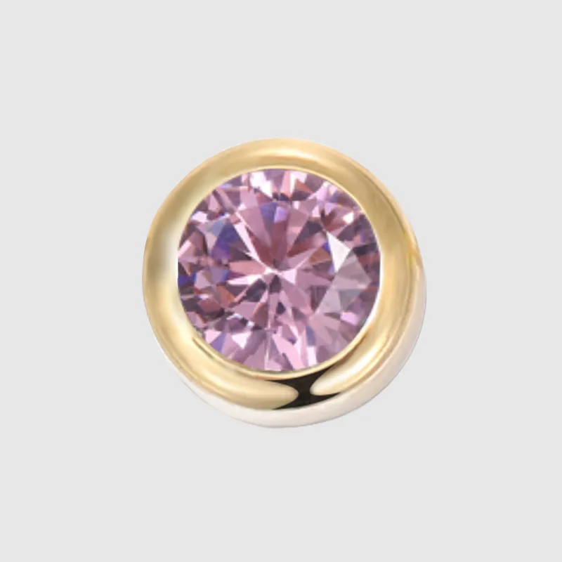 ZHENL 6MM Bunter Zirkon DIY Charm-Anhänger Damen Runder Edelstahl Vielseitiges Accessoire Täglicher Schmuck Geburtsstein – Detail 10