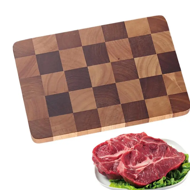 

Checkerboard Cutting Board Checkerboard Chopping Board Non-Slip Cooking Preparation Wood Board In Bright Colors For Pork Ribs