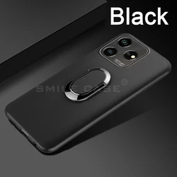 Black Finger Ring Soft Silicone Phone Case, 6.6 Inch Cover for Blade V50 Design 4G (Black)