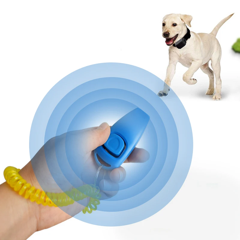 2 In 1 Pet Clicker Dog Training Whistle Answer Card Pet Dog Trainer Assistive Guide With Key Ring Cat Supplies dog whistle,dog trainer,dog clicker