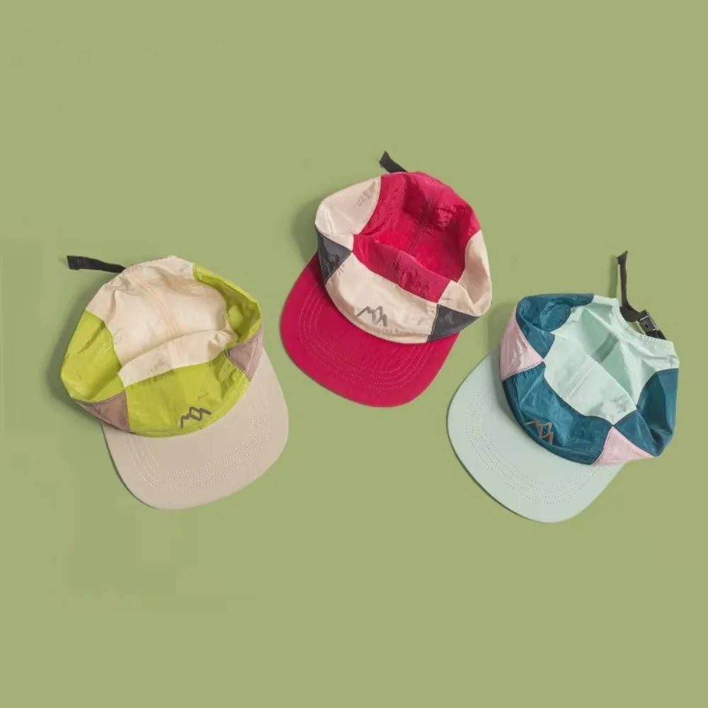 Fashion 5-panel Camping Hats Quick-drying Japanese Style Flat Brim Baseball Cap Thin Adjustable Sunshade Cap Unisex