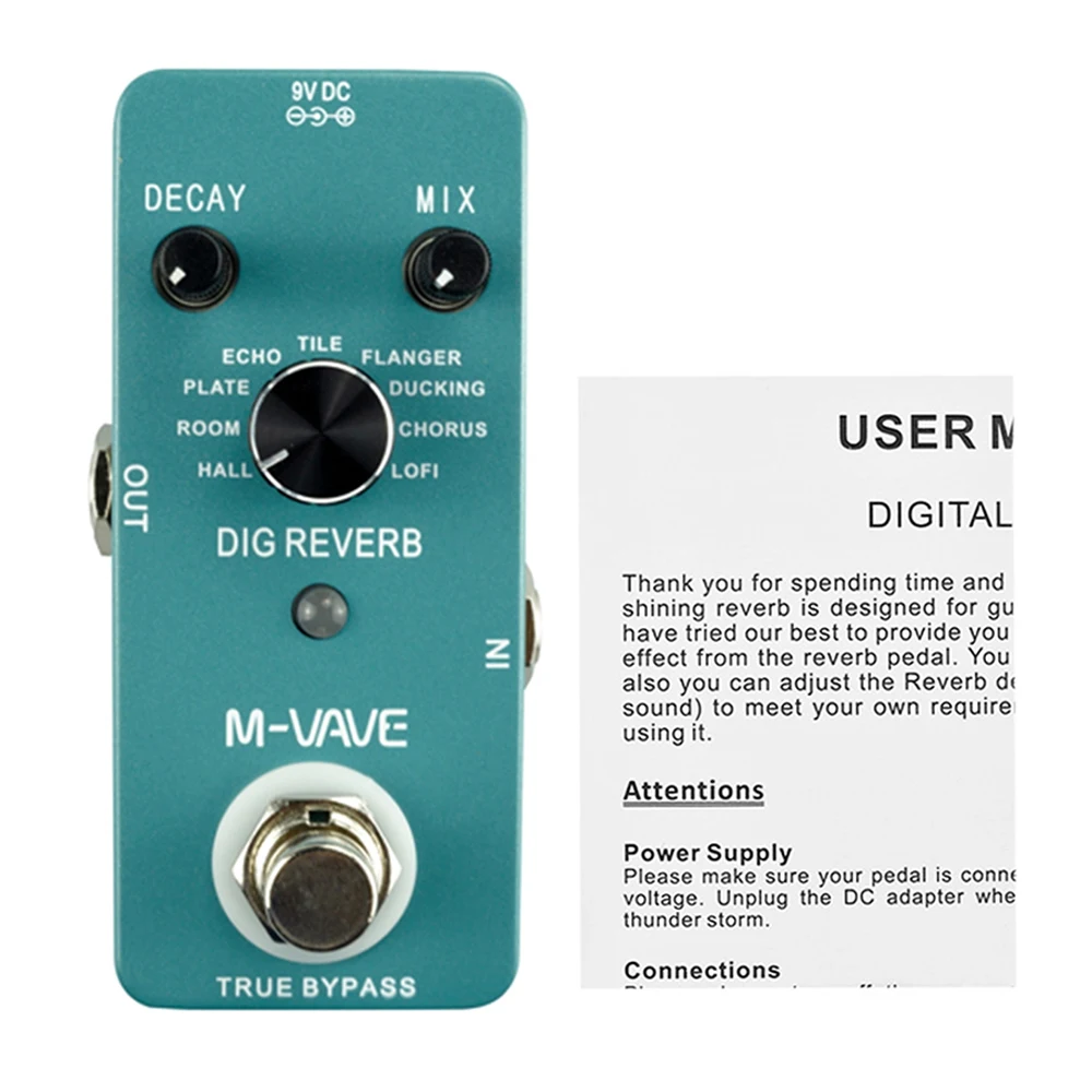 MINI-UNIVERSE Effect Processor MINI-UNIVERSE Gitaar Reverb Pedaal – 9 Reverb Modi, Digitale Modelling, True Bypass Digitale Reverb Pedal 9 Modi Gitaar Bas True Bypass Mini
