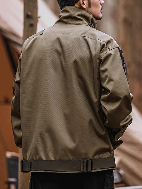 Jaqueta Oxford multi-bolsos masculina, grossa, à prova de vento