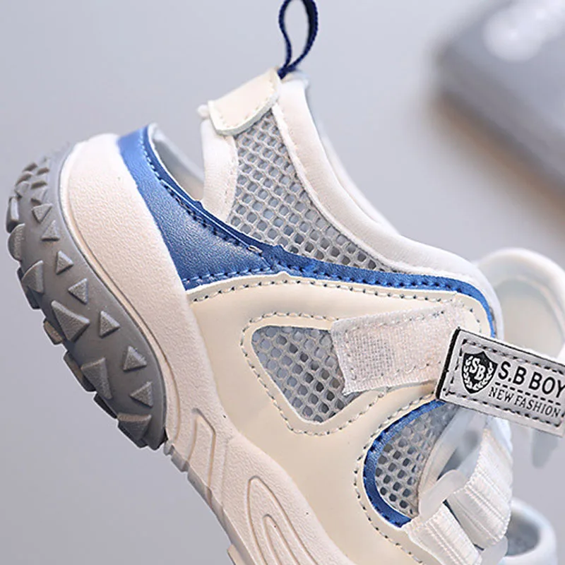 Children Mesh Shoes Boys Anti-kick Breathable Sandals Summer Hollow Design Girls Sport Shoes Kids Beach Sandals