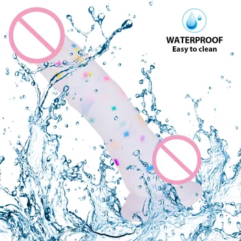 18cm Masturbator Rainbow Particles Grainy Realistic Adult Women Sex Toys Silicone Female Huge Waterproof Dildo 2