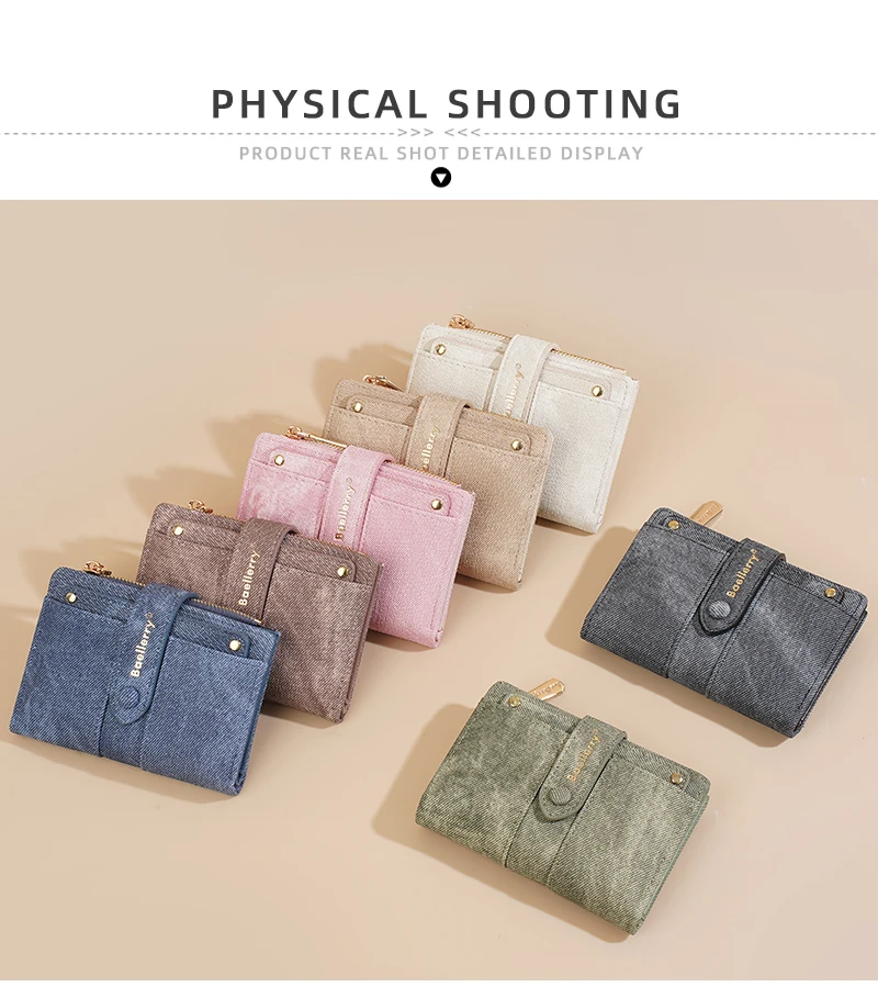 Hohe Qualität Einfache Kurze Frauen Geldbörsen Luxus Karte Clip Foto Halter Weibliche Geldbörse Zipper Münzfach Kleine Karte Brieftasche Für Mädchen – Detail 7