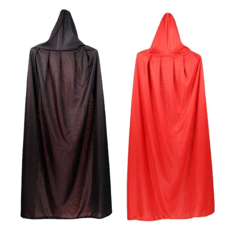 Capa De Halloween Con Capucha Negra - Tallas 90/120/150 Cm, Satén, Unisex, Perfecta Para Disfraces De Vampiro, Bruja O Mago