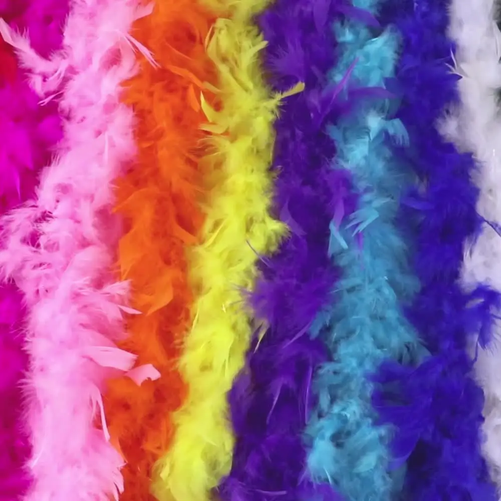 Boa De Plumas De Marabú De 2 Metros – Esponjosa Y Ligera, Ideal Para Disfraces, Carnaval Y Manualidades, Color Multicolor (peso 90 G)