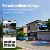 Caméra de sécurité extérieure solaire V380 Pro à triple objectif PTZ, détection humanoïde, audio bidirectionnel, caméra 4G SIM, vision nocturne, suivi automatique, alarme et vision nocturne couleur, caméra étanche IP66, caméra de surveillance 4G alimentée par batterie rechargeable 8