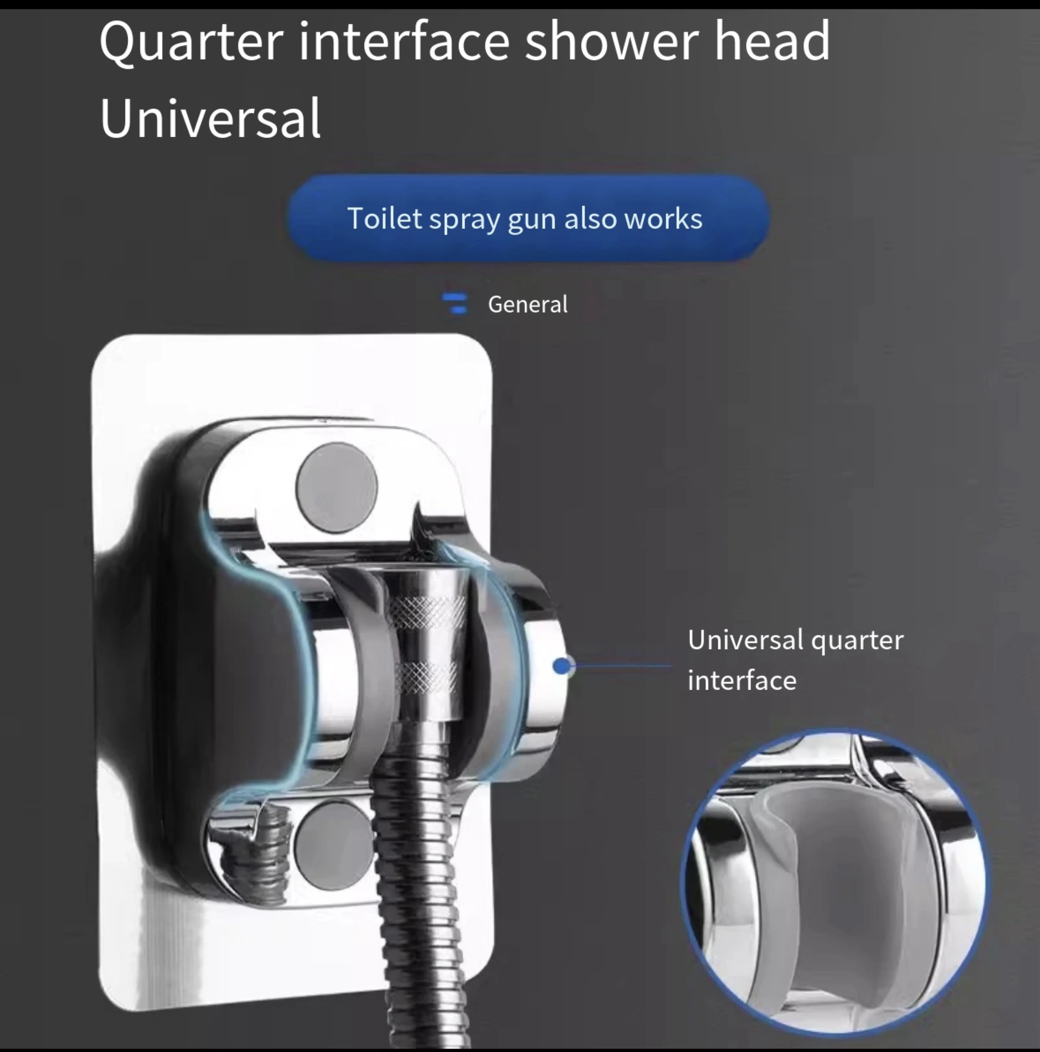 Adjustable Bracket No-drill Shower Head Holder Shower Caddy Head Fixed Base Bathroom Accessories