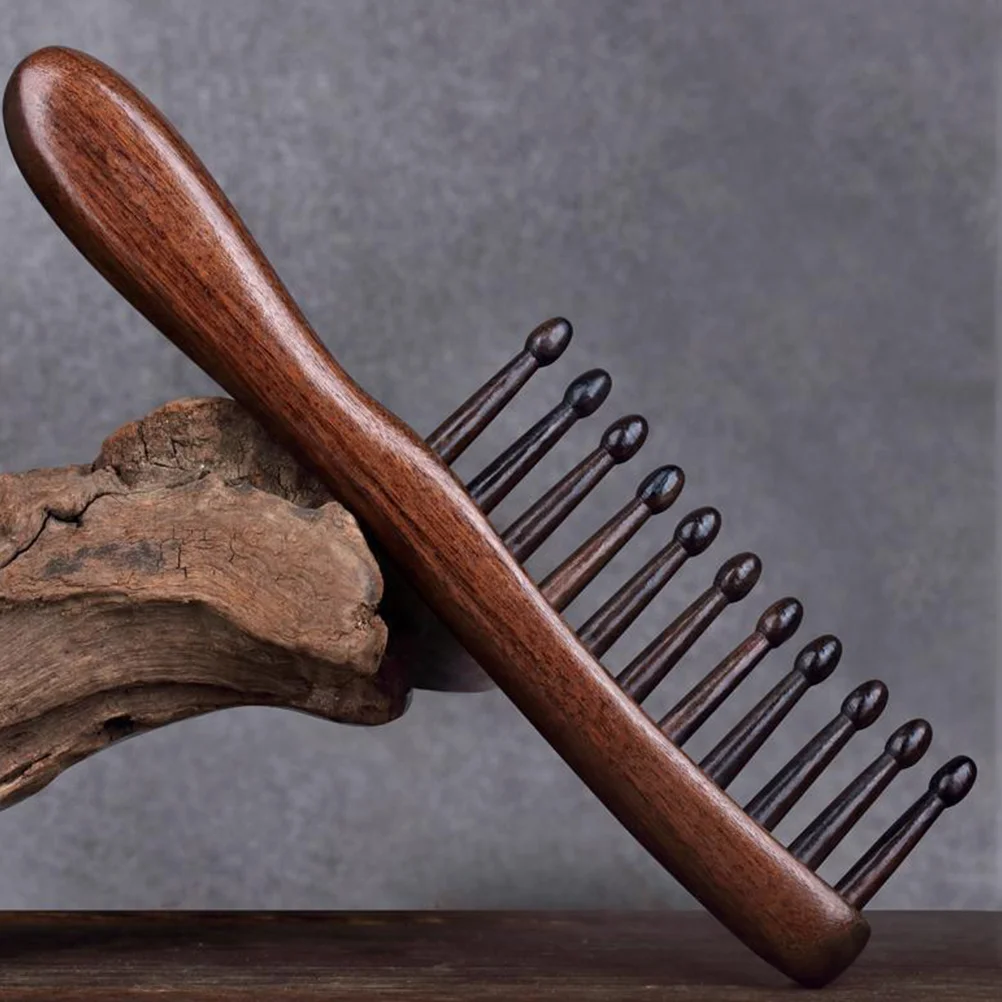

Hair Combs Sandalwood Curling Detangling for Curly Wooden Wide Tooth Women Women's