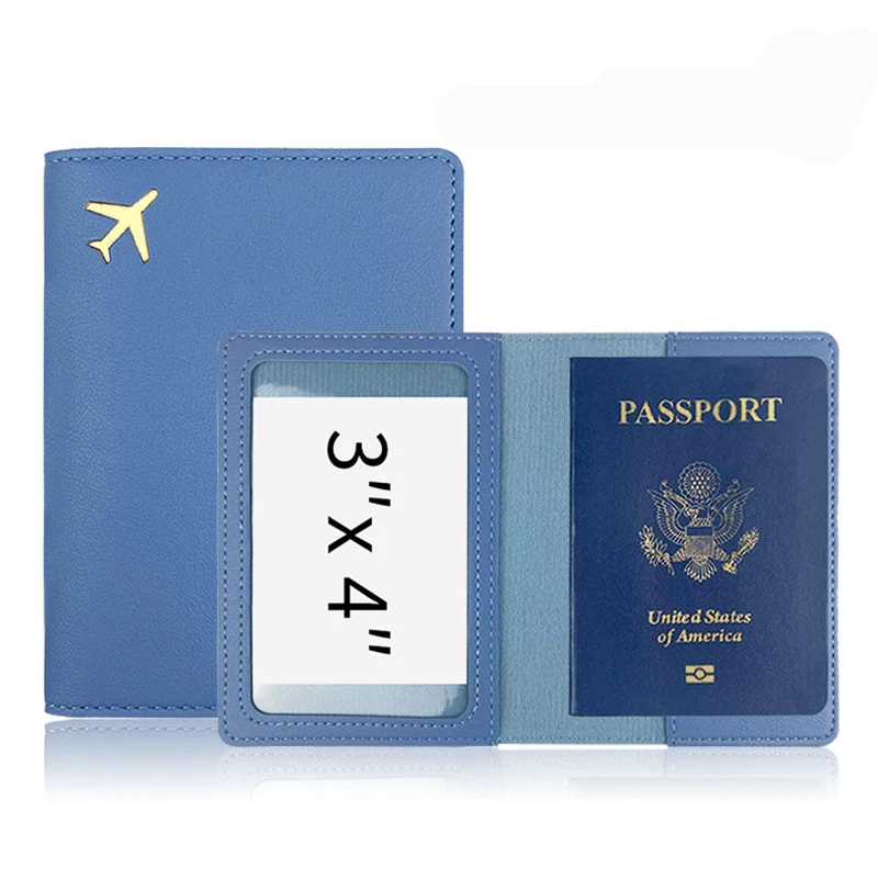 Customized Gold Airplane Passport Holder with Personal Initials – Personalized Travel Accessory and Wedding Gift
