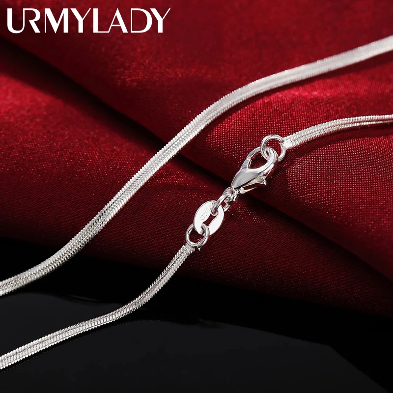 

925 sterling Silver 16-30 Inches 2MM Flat snake bone chain Necklace for Women Men Fashion Party Wedding Accessories Jewelry Gift