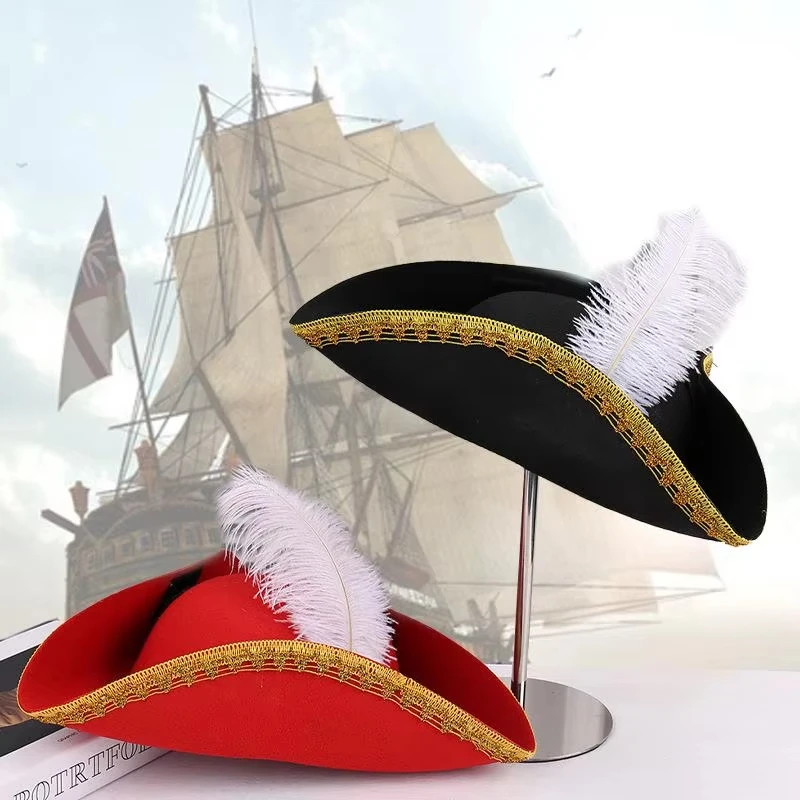 Retro Kreative Federn Piratenhut Cosplay Piratenmütze Kapitänshüte Halloween Karneval Party Kostüm Requisiten Feiertagsgeschenke – Detail 5
