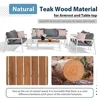 Outdoor 5-Piece Aluminum Conversation Set with Teak Table & Cushion Patio Furniture Sectional Garden Poolside and Backyard 2