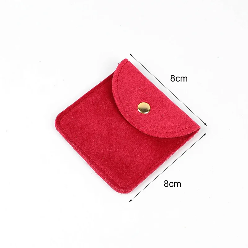 10pcs/lot 2024 New Design 8x8 Soft Velvet Button Jewelry Bags Brooch Pouches Jewelry Pouch Diamond Packing Can Print Logo