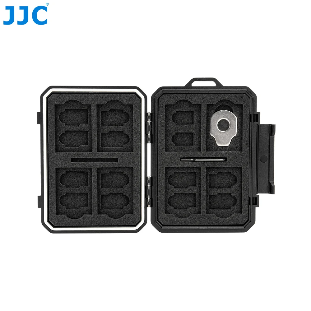 JJC 22 Slots Speicherkartenetui-Halter-Organizer für 12 TF Micro SD-Karte + 8 SD SDHC SDXC-Karte + 2 Nano-SIM-Kartenaufbewahrungskartenetui – Detail 6