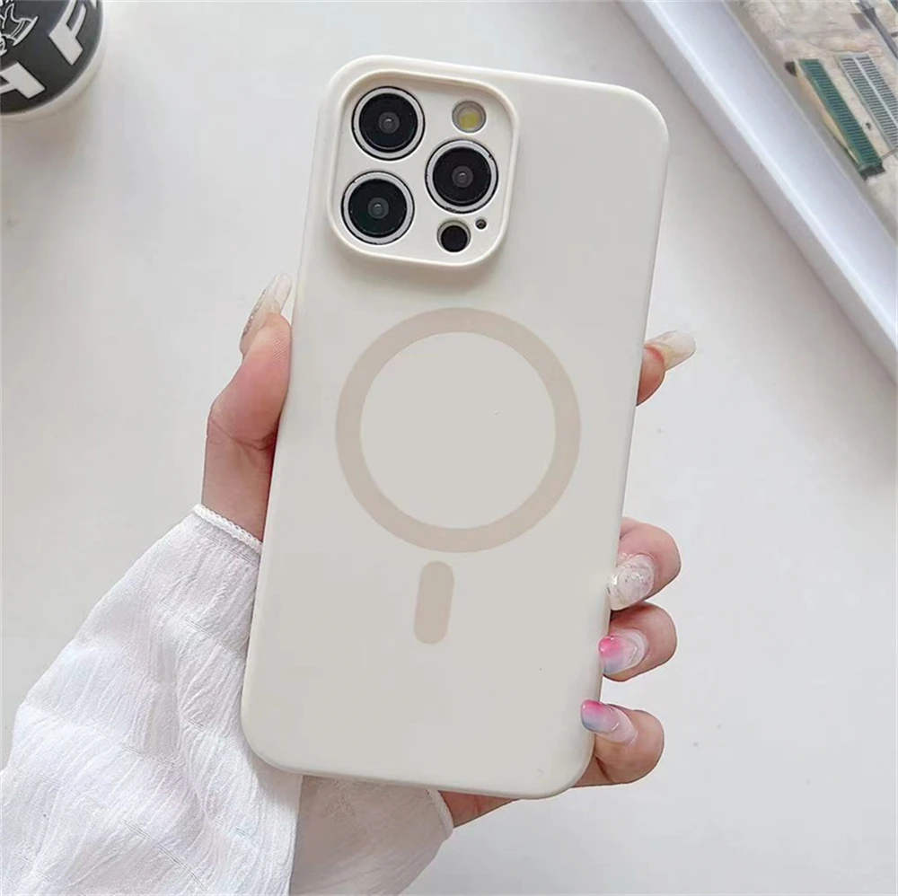 Vibrant Fluorescent Liquid Silicone Magnetic Case with Wireless Charging Compatibility