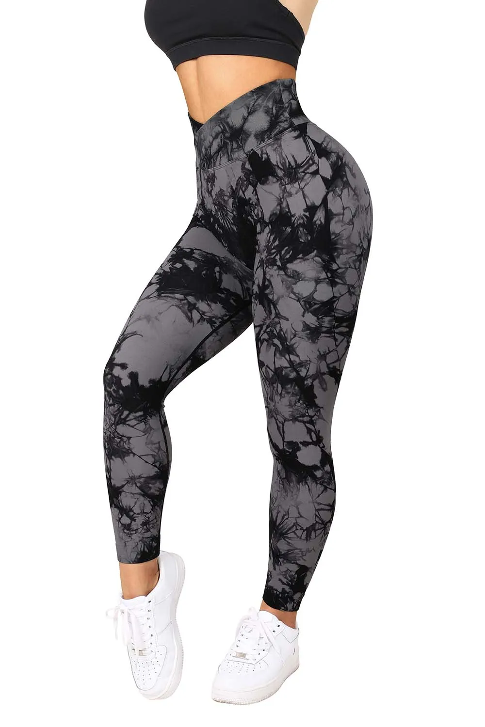 Fitness Leggings Women Crossover Yoga Pants Scrunch Butt Legging