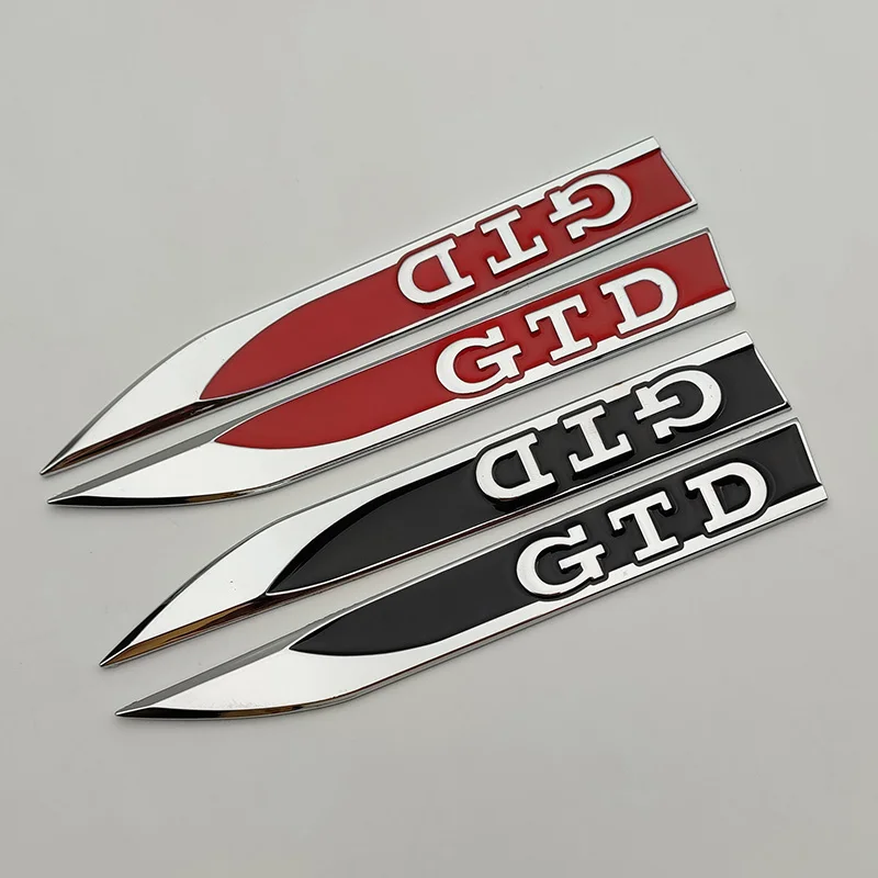 3D 금속 로고 GTD 엠블럼 데칼 자동차 펜더 배지 스티커, 폭스바겐 VW 골프 5 6 7 MK5 MK6 MK7 GTD 스티커 액세서리, 2 개