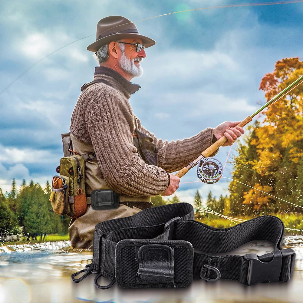 Fly Fishing Rod Holder Fishing Belt Rod Holder with Adjustable Belt Sheath for Outdoor Activities