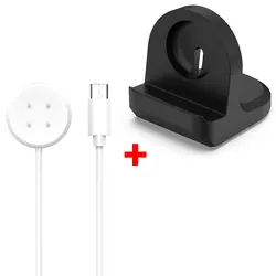 Magnetic USB Type-C Fast Charging Dock Cable Station for Fitbit Ace LTE (Tpye c white black)