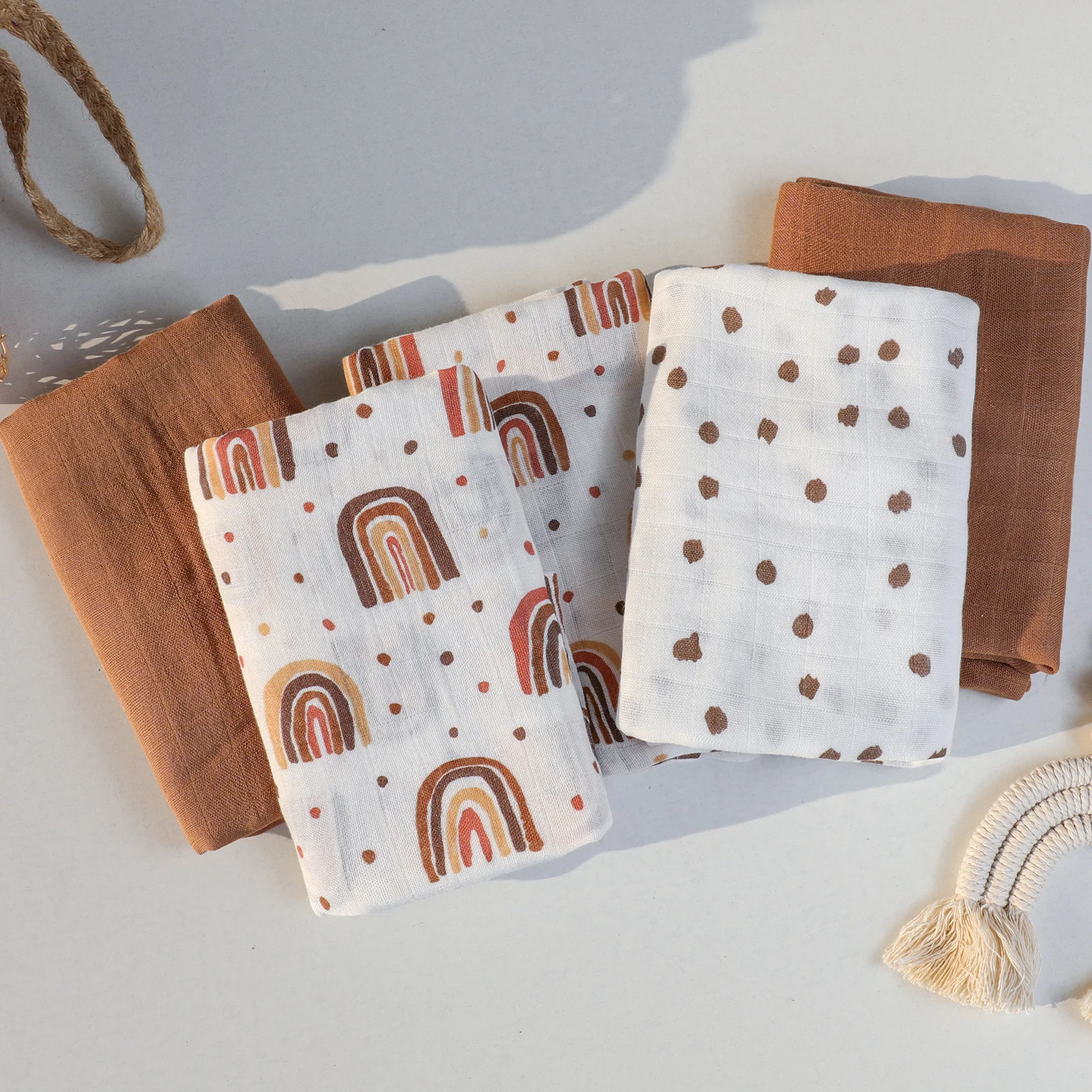 Baby Blanket 70% Bamboo 30% Cotton Swaddle Newborn Muslin For Girls & Boys Soft Bath Towel Bibs