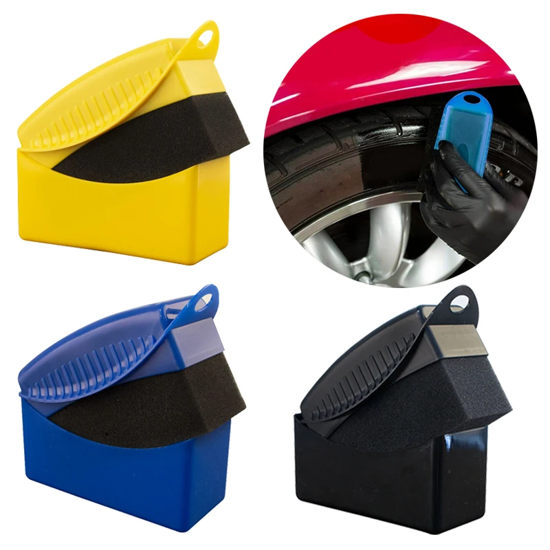 

Car Cleaning Tool Auto Polishing Washing Sponge Brush Tire Waxing Detailing Wash Brushes With Cover Car Accessories 5.5x12x7cm